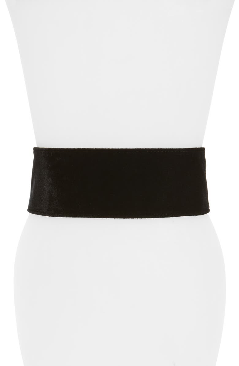 Leith Wide Velvet Belt, Alternate, color, 