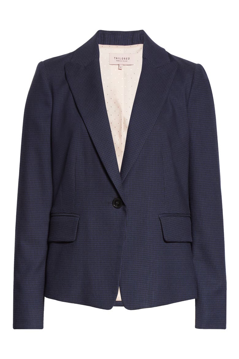 Houndstooth Blazer, Alternate, color, NAVY/ BLACK