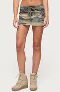 EDIKTED Bayside Camo Drawstring Microskort