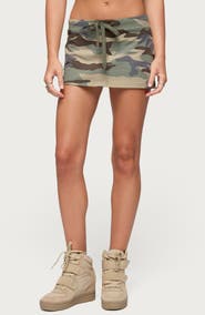 EDIKTED Bayside Camo Drawstring Microskort