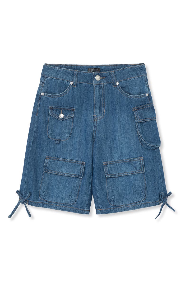 Truce Kids' Cotton Denim Utility Bermuda Shorts, Main, color,