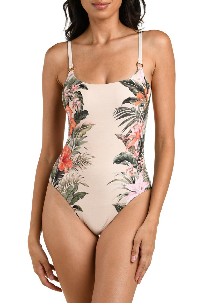 Courtyard Palm Lingerie One-Piece Swimsuit, Main, color, CHAMPAGNE