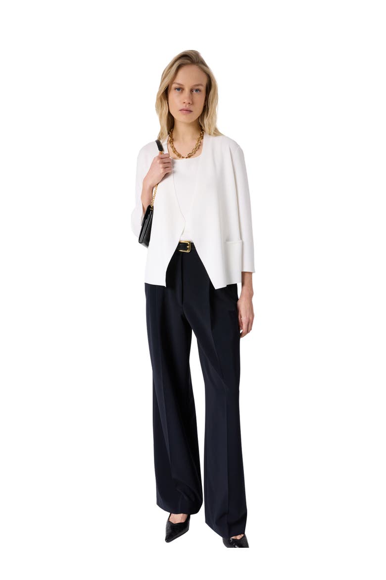 Lynaya 3/4 Sleeve Open Front Cardigan, Alternate, color, White