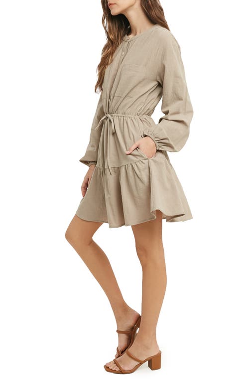 Wishlist Long Sleeve Minidress In Burgundy