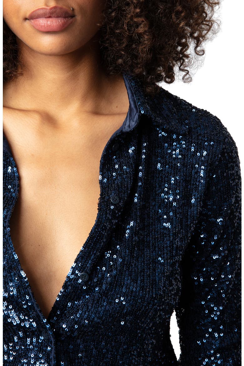 Tawny Sequin Shirt, Alternate, color, ENCRE