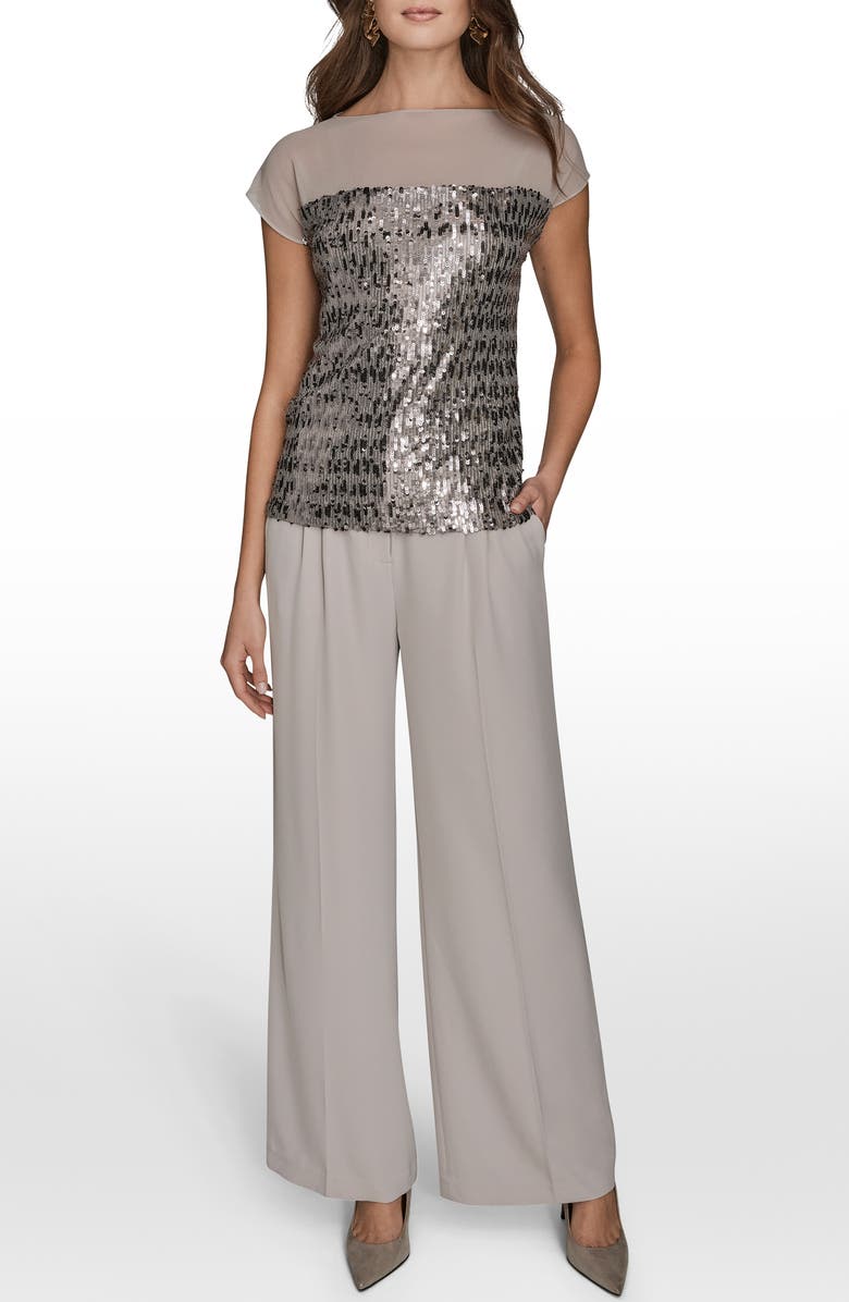 Donna Karan New York Mesh Sequin Top, Alternate, color, Vapor