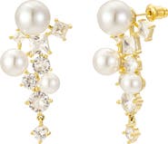 Untamed Petals Alexandra Pearl and Crystal Drop Earrings