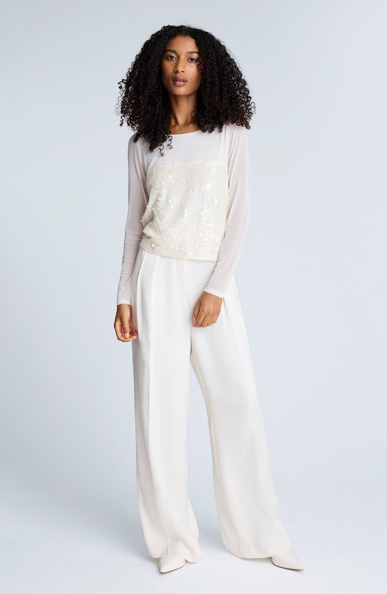 Kenneth Cole Sequin Knit Top, Alternate, color, Oyster