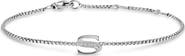 David Yurman Petite Pavé Initial Chain Bracelet in Sterling Silver with Diamonds