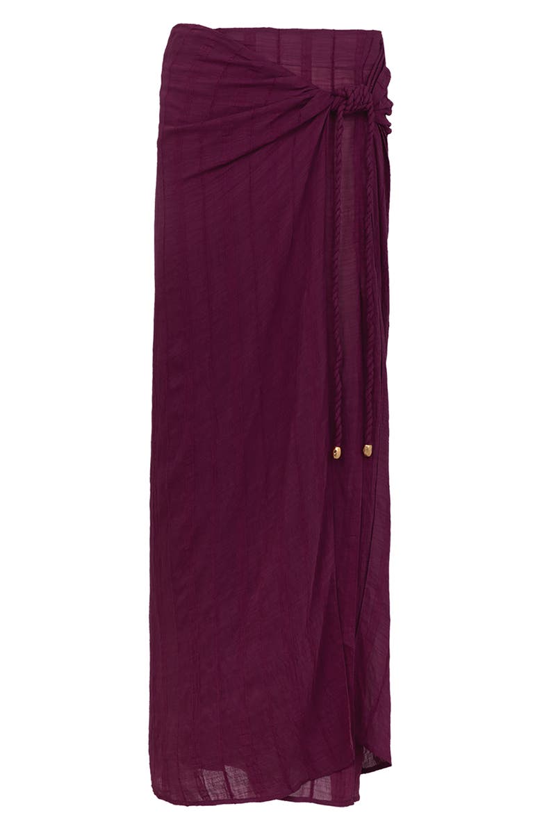ViX Paula Hermanny Kara Side Tie Cover-Up Midi Skirt, Main, color, Purple