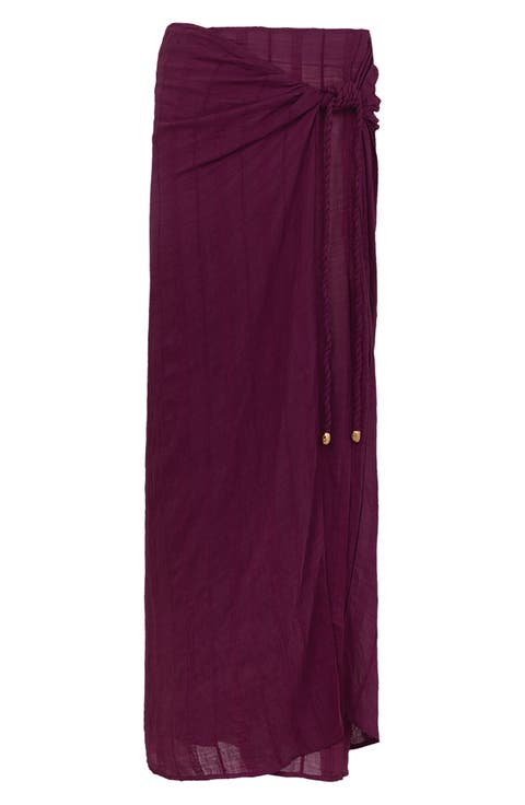 Kara Side Tie Cover-Up Midi Skirt