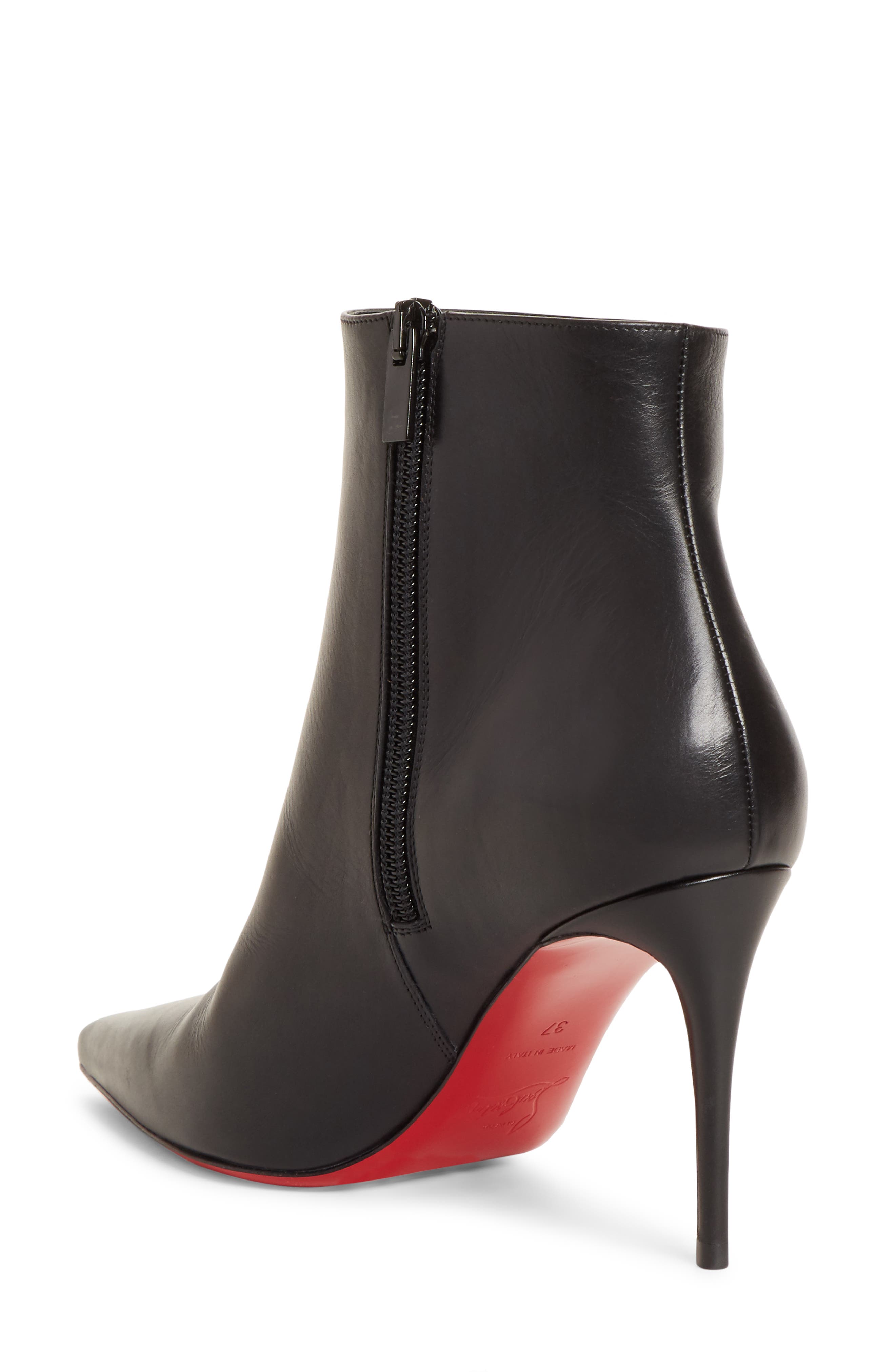 Christian Louboutin So Kate Pointed Toe Bootie, Alternate, color, Black Leather