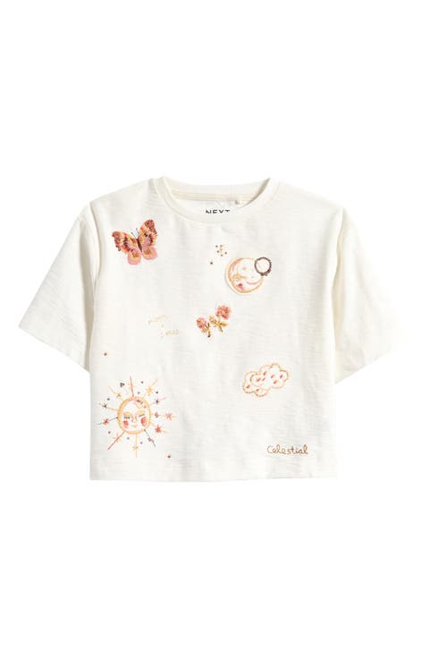Kids' Celestial Embroidered Cotton Graphic T-Shirt (Little Kid & Big Kid)