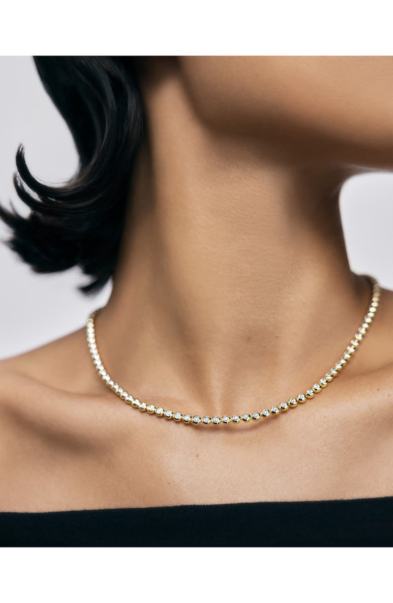 Monica Vinader Lab Grown Diamond Bezel Tennis Necklace, Alternate, color, 18K Gold Vermeil / Diamond