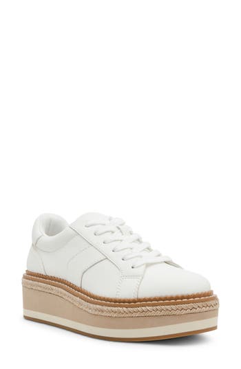 Dolce Vita Dv By Bailey Espadrille Platform Sneaker In White Smooth