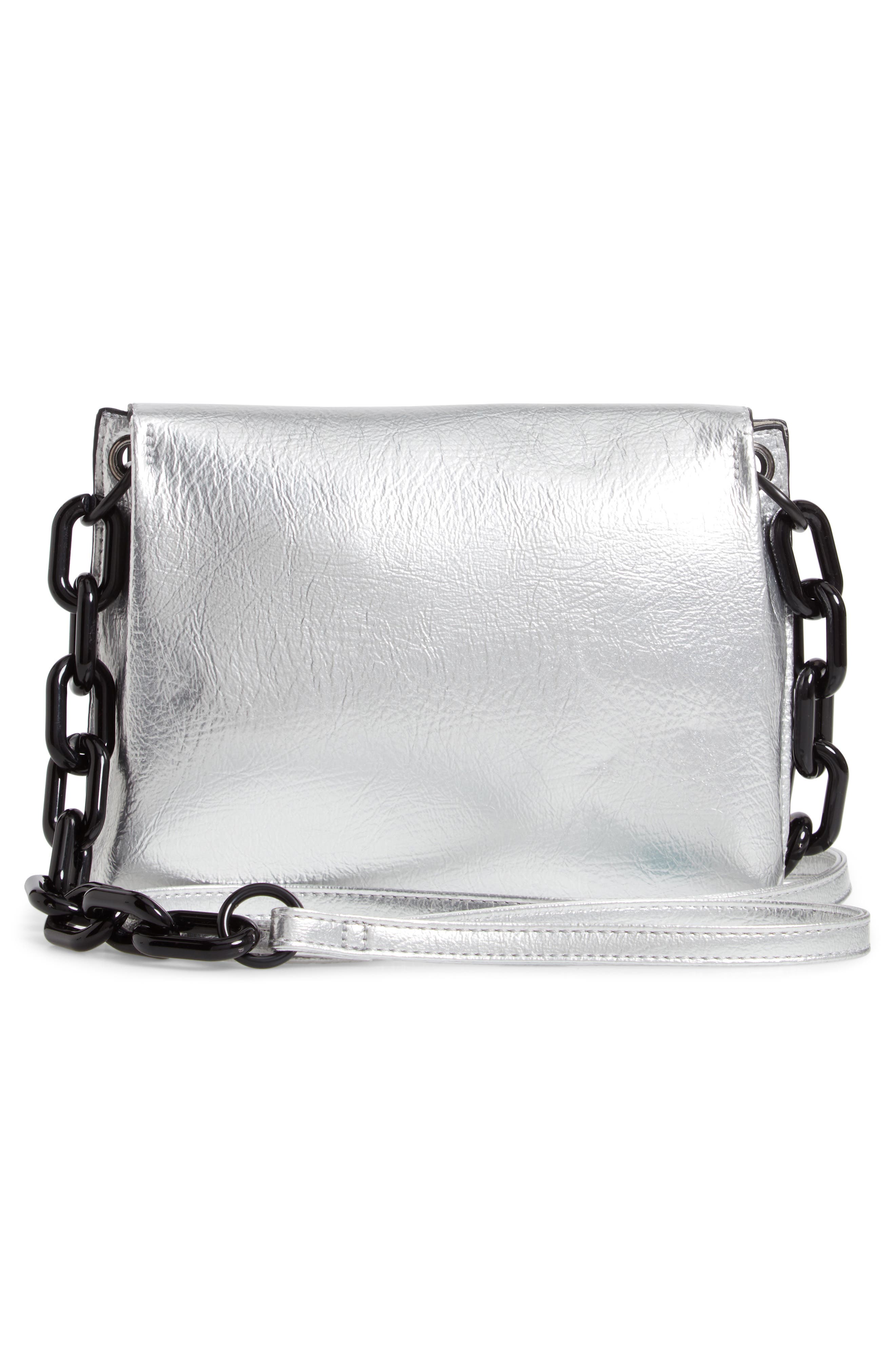 Violet Ray New York Metallic Faux Leather Crossbody Bag, Alternate, color, 