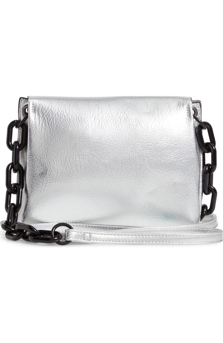 Violet Ray New York Metallic Faux Leather Crossbody Bag, Alternate, color,