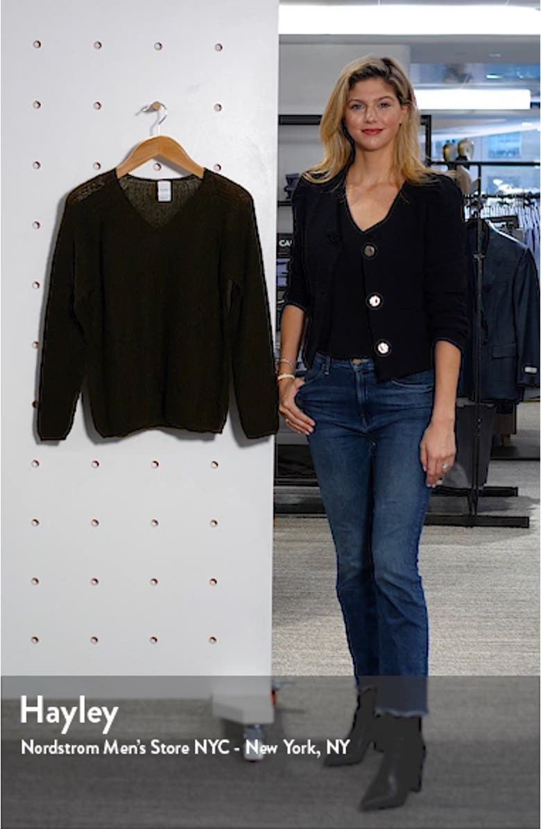 Mohair & Wool Blend V-Neck Sweater, sales video thumbnail