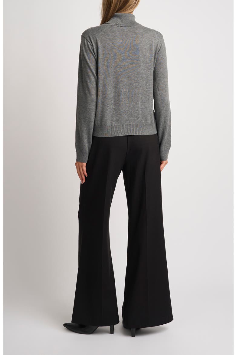 Julia Sequin Floral Mock Neck Sweater, Alternate, color, GRAVEL GREY
