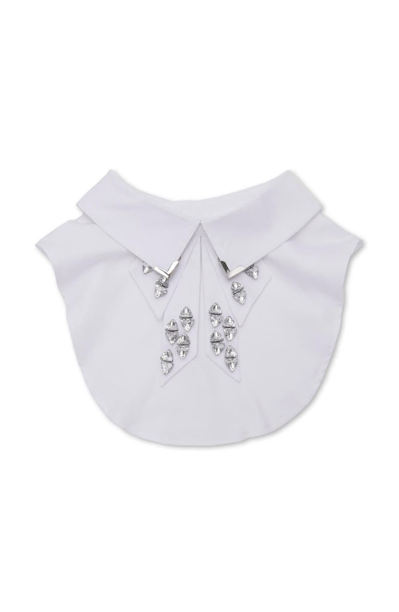 Lele Sadoughi Victoria Triangle Crystal Bow Tie Collar, Main, color, White Silver 999