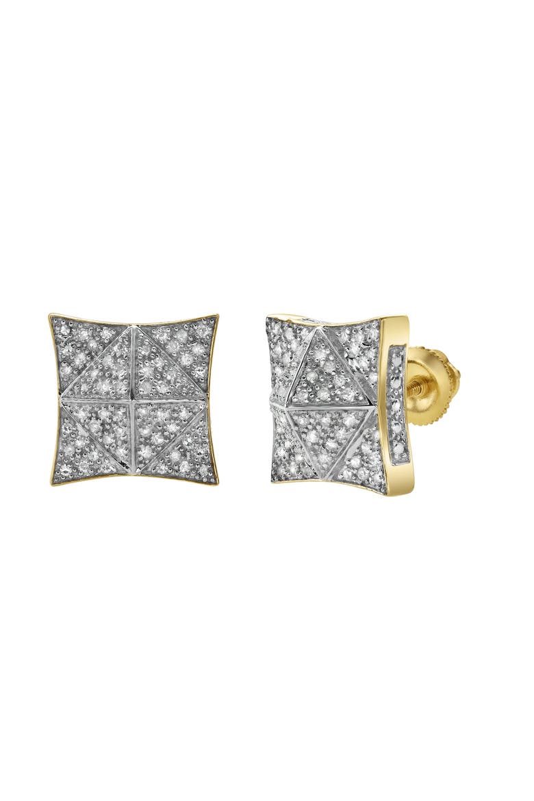 Illusionz 10K Yellow Gold Diamond Stud Earrings - 0.3ct., Main, color, 10K Yellow Gold