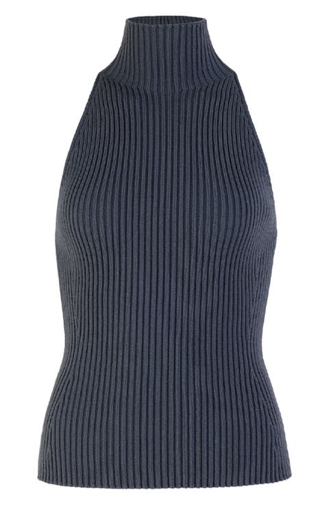 Ribbed Halter Neck Top