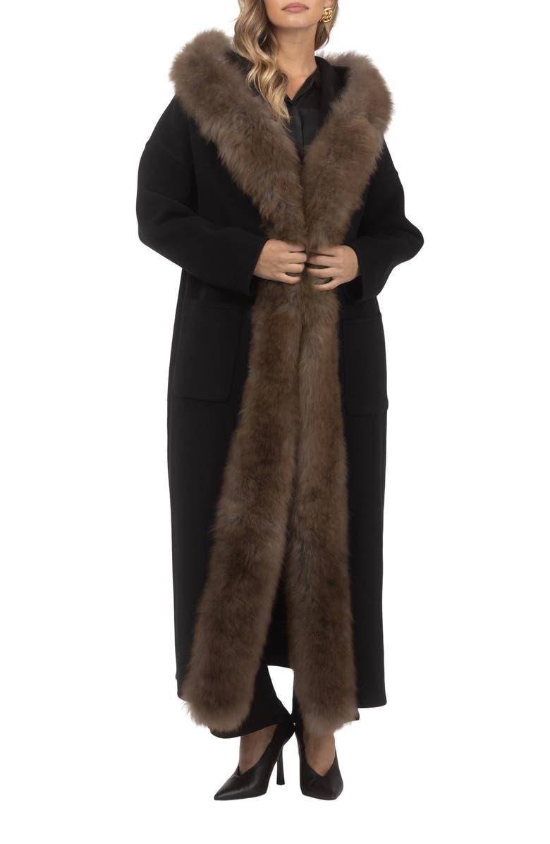 GORSKI Cashmere Parka with Genuine Shearling Trim, Main, color, Black/Brown/Black