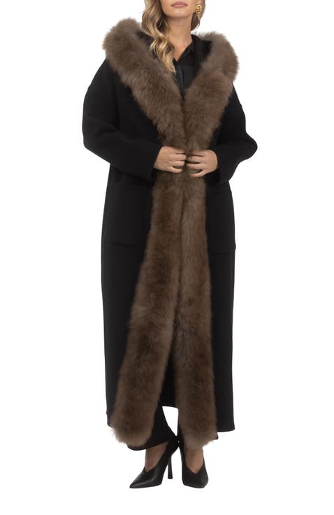 Cashmere Parka with Genuine Shearling Trim