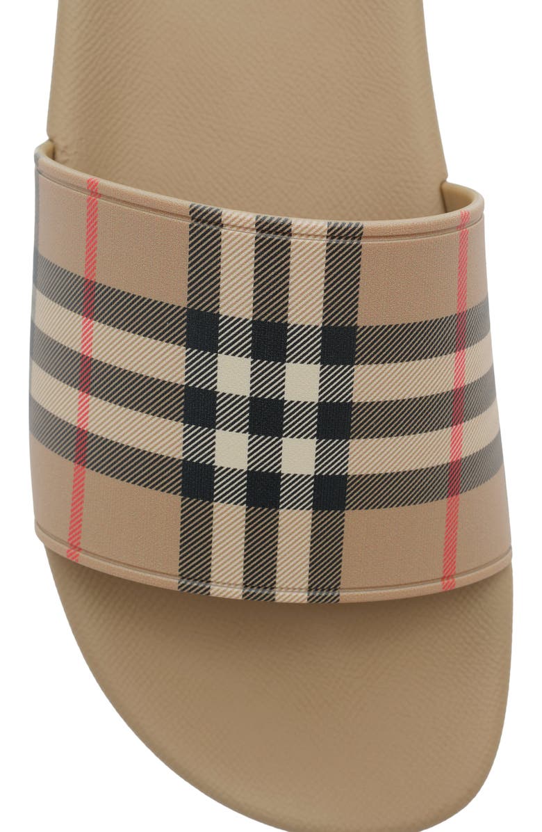 Burberry Check Slides, Alternate, color, Archive Beige