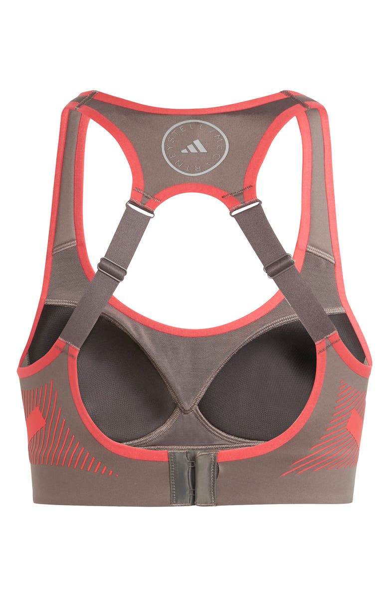 adidas by Stella McCartney TruePace High Impact Sports Bra, Alternate, color, Charcoal