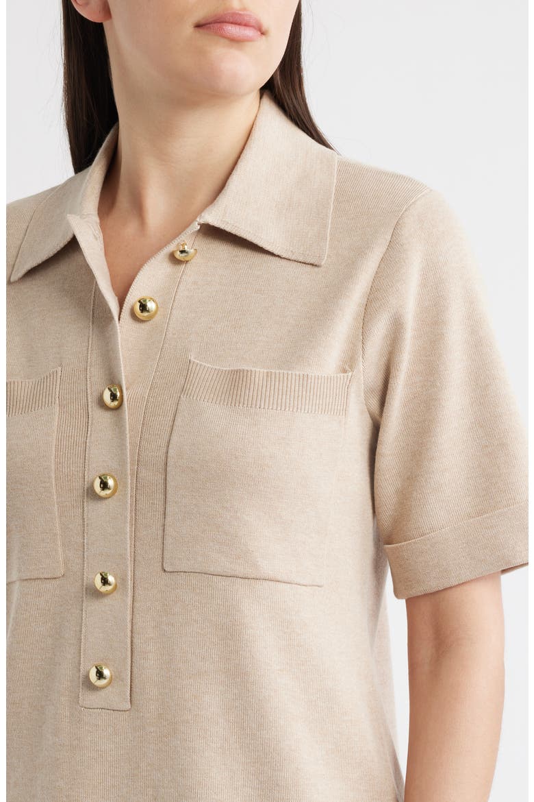 Polo Sweater Dress, Alternate, color, OATMEAL
