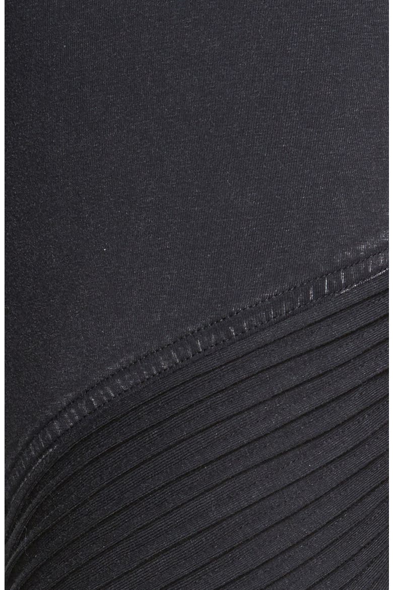 High Waist Seamed Moto Leggings, Alternate, color, BLACK