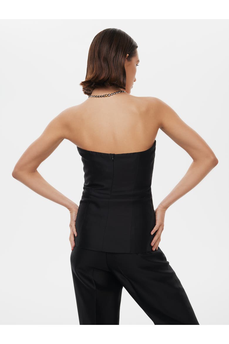 Tailored Silk Wool Corset Top, Alternate, color, Black