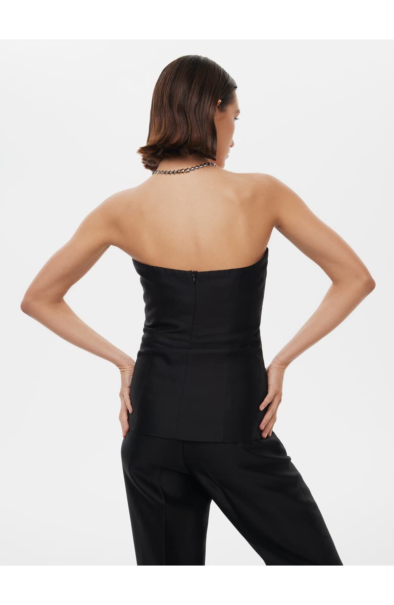 Alas Tailored Silk Wool Corset Top, Alternate, color, Black