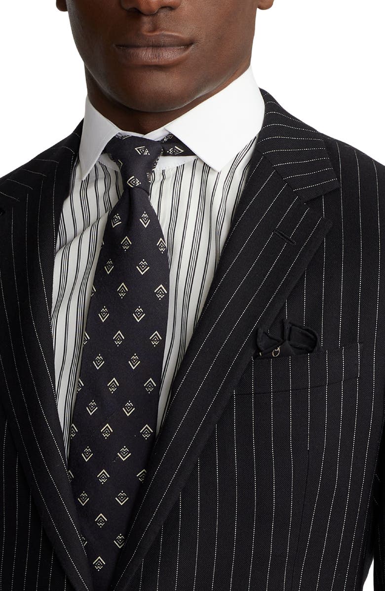 Ralph Lauren Purple Label Kent Pinstripe Cotton & Silk Suit, Alternate, color,