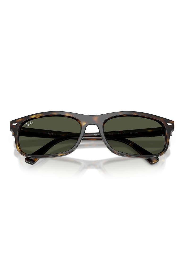 57mm Rectangular Sunglasses, Alternate, color, HAVANA / GREEN