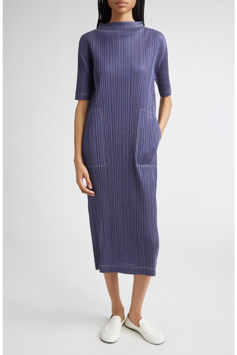 Trompe l'Oeil Pleated Midi Dress (Women) | Nordstrom