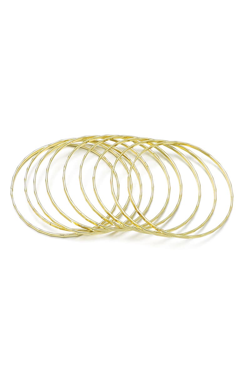 Adornia Set of 9 Thin Bangle Bracelets, Main, color, Gold