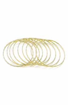 Adornia Set of 9 Thin Bangle Bracelets