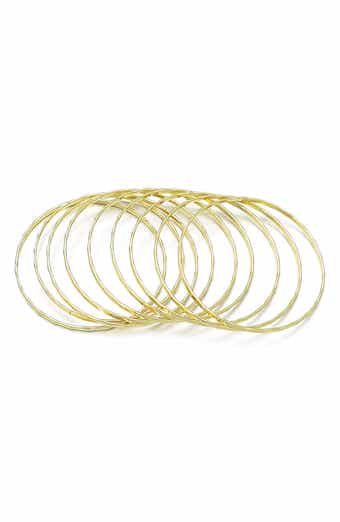Set of 9 Thin Bangle Bracelets