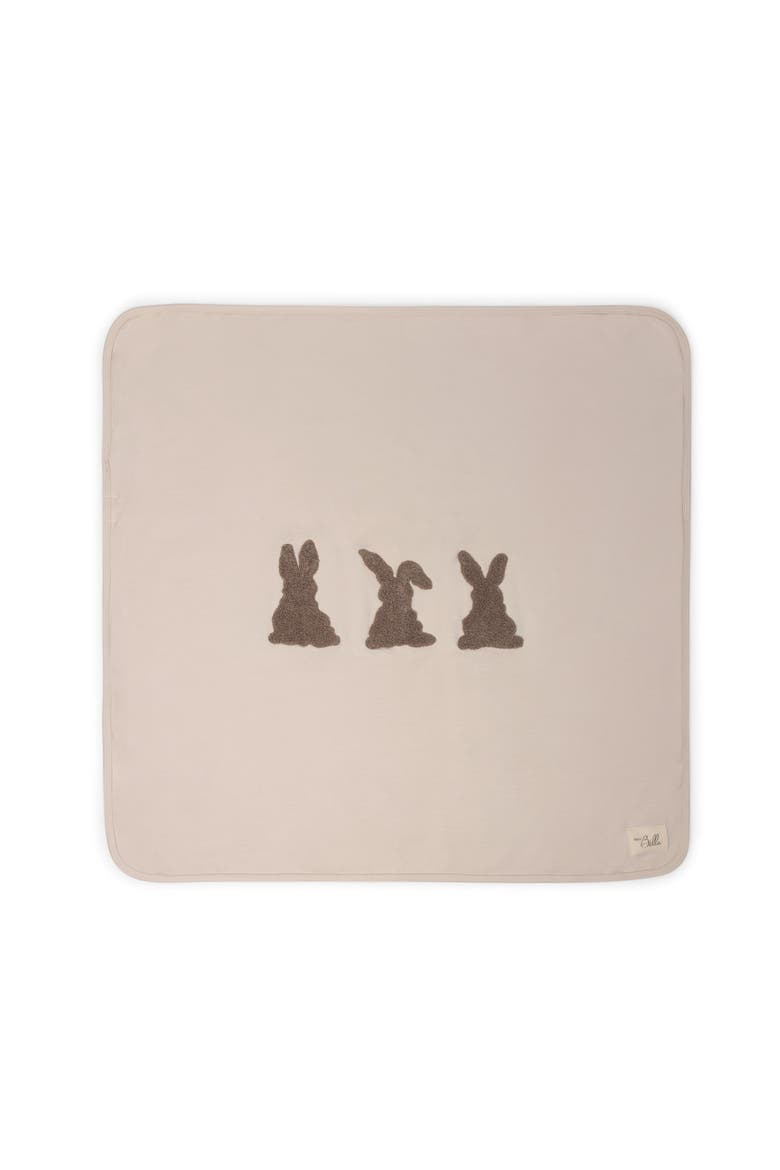 Bunny Applique Jersey Blanket, Main, color, Dark Almond