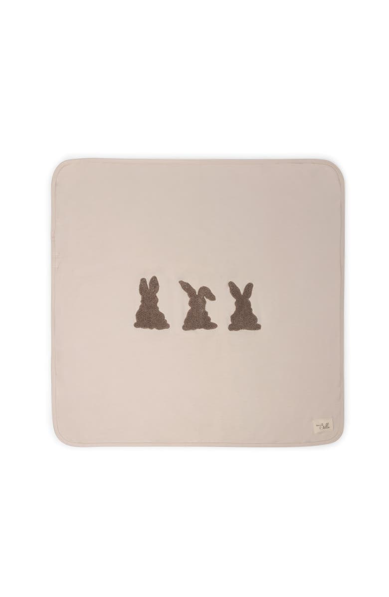 Bebe Bella Bunny Applique Jersey Blanket, Main, color, Dark Almond