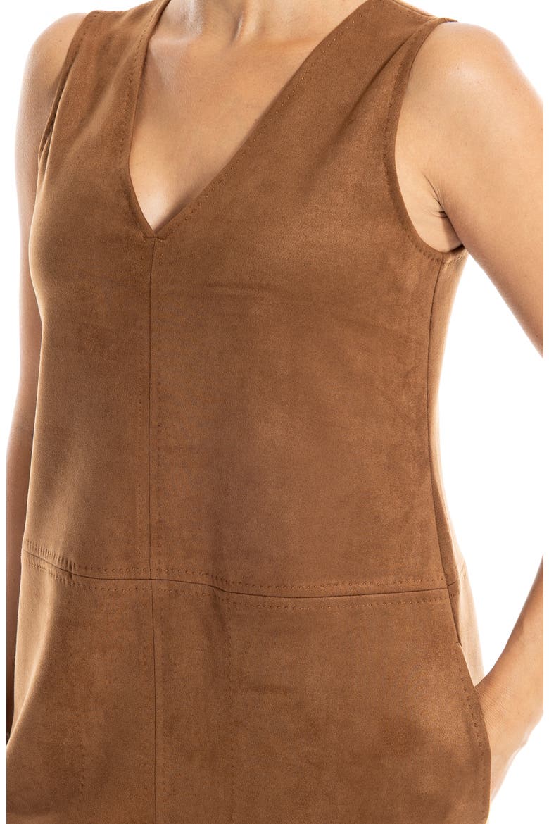 Sleeveless Faux Suede Dress, Alternate, color, SADDLE-SADDLE