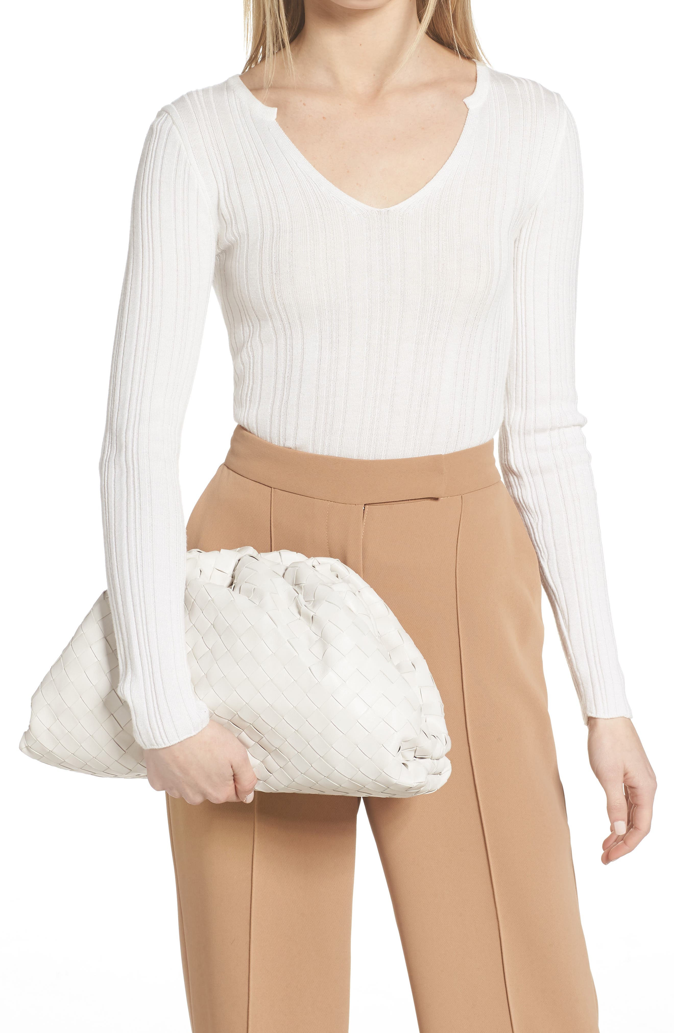 Bottega Veneta Intrecciato Leather Pouch, Alternate, color, 