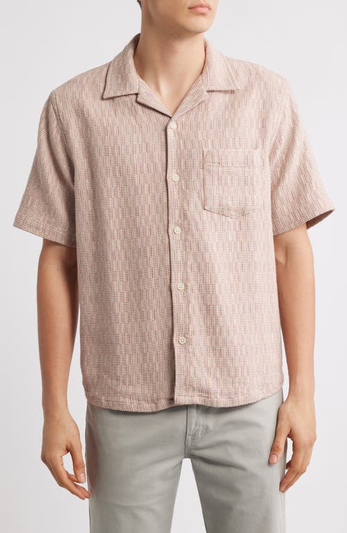 Corridor Rainbow Weave Cotton Camp Shirt In Pnk