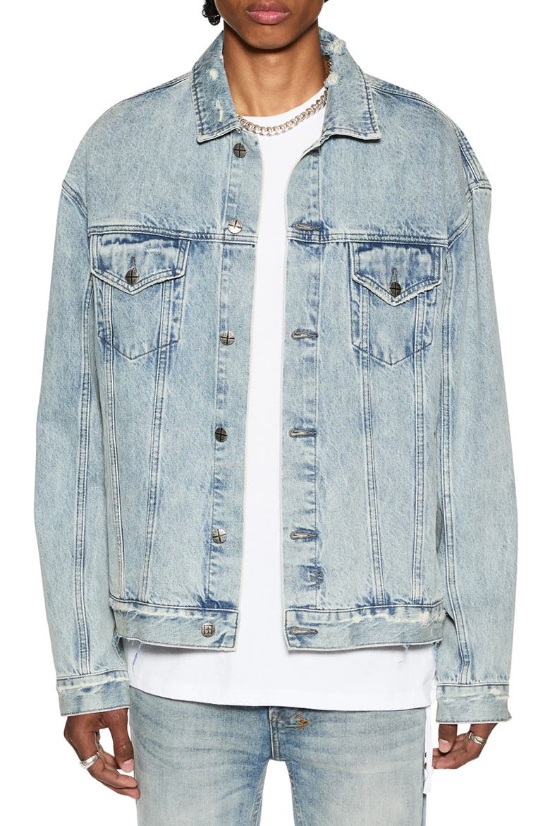 Oh G Oversized Jean Jacket, Main, color, DENIM