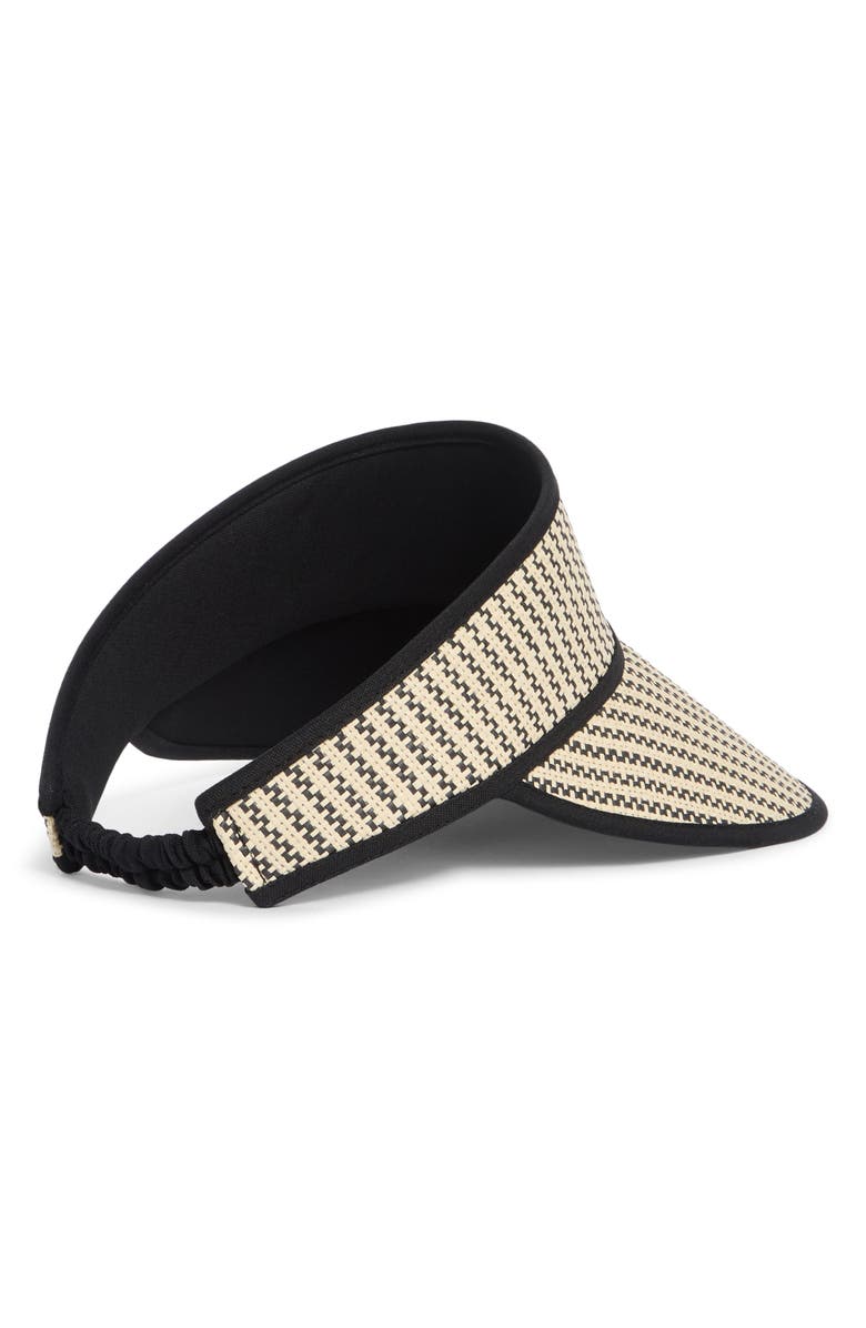 Brixton Newport Straw Visor, Alternate, color, Black/ Natural