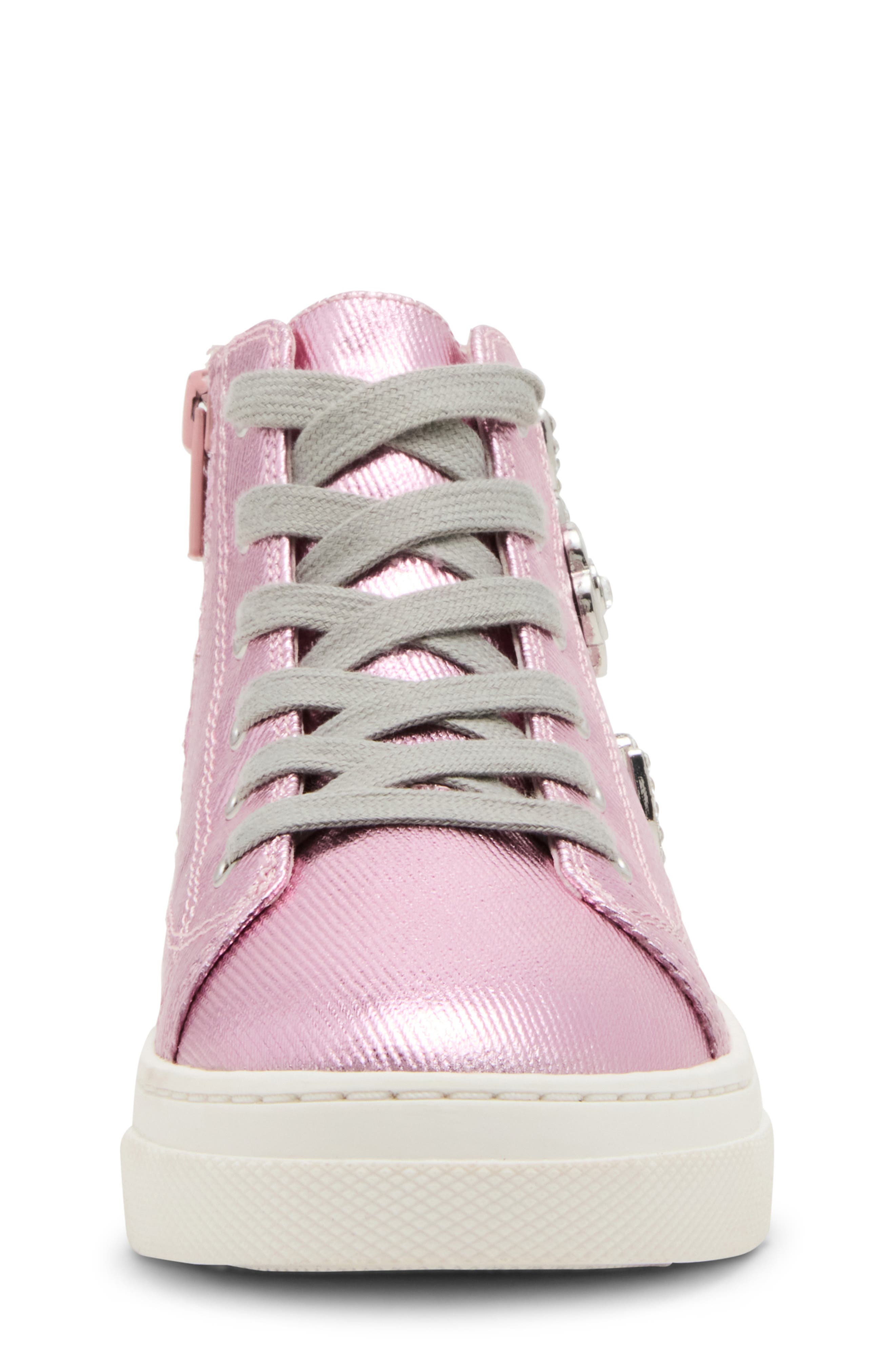 Steve Madden Kids' Genesis High Top Sneaker, Alternate, color, Pink