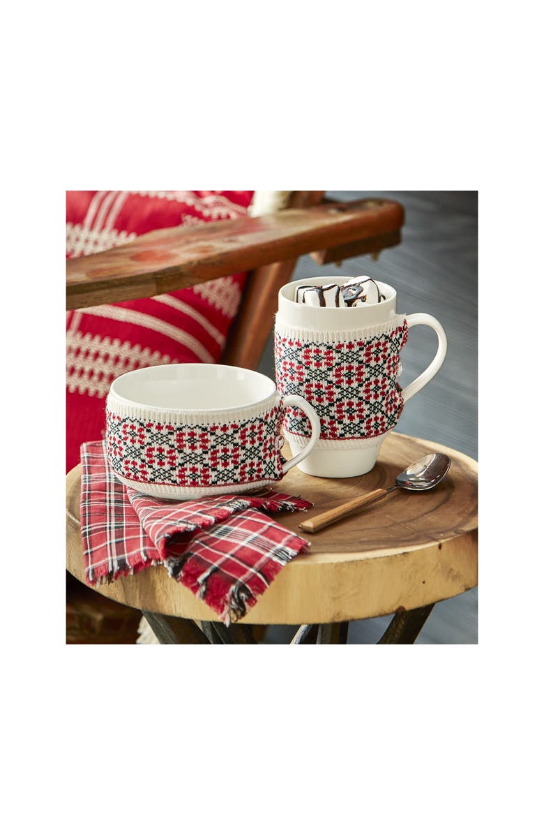 tag Winter Sketches Flower Sweater Mug Red Blue Bone China, Alternate, color, Multicolored