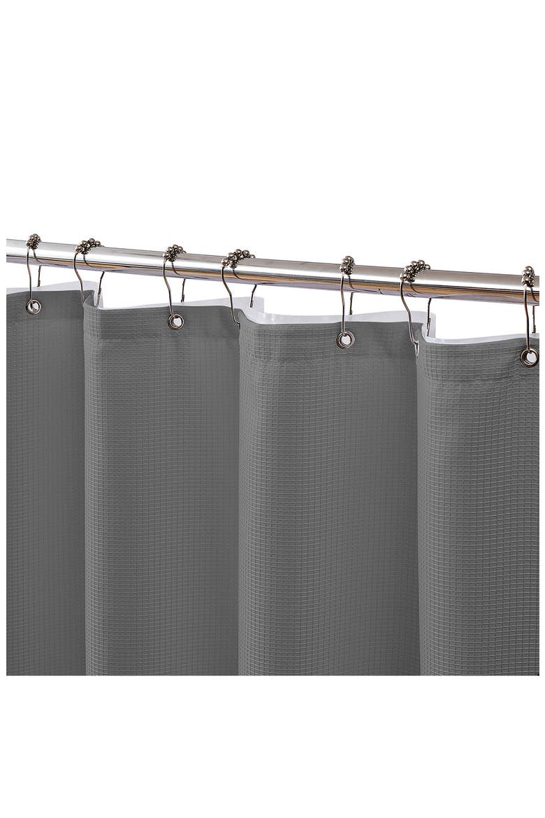 Textured Shower Curtain, Alternate, color, SILVER